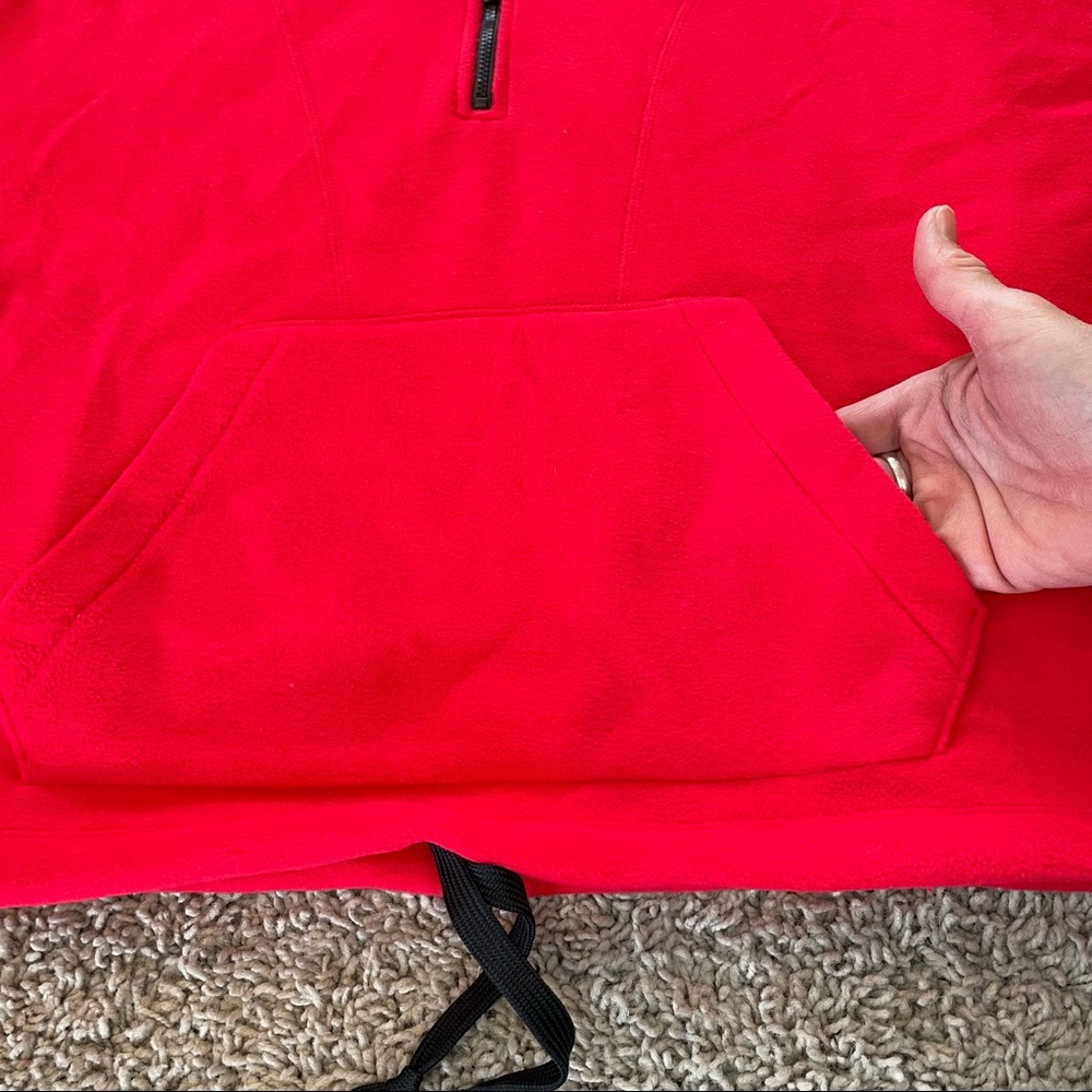 Victoria’s Secret PINK Polar Fleece Pullover Sweater Red Black Size Medium - Picture 4 of 11